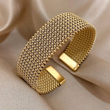 Woven Gold Cuff Bracelet