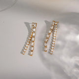 Luxury Zircon Tassel Chain Dangle Earrings