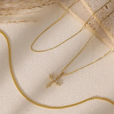 Layered Zircon Crystal Cross Choker