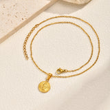 Round Disc Handmade Animal Snake Pendant Necklace, Women's Stainless Steel Delicate New Jewelry Tarnish Free
