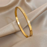 Gold-Plated Zirconia Bangle