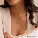 Dainty CZ Flower Pendant Necklace