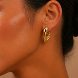 Glossy Irregular Heart Stud Earrings