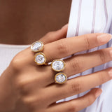 Luxury Double Round Zircon Ring