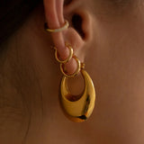 Thick Textured Geometric Circle Hoops