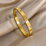 Gold-Plated Zirconia Bangle