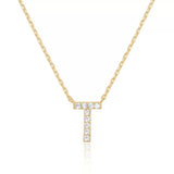 Zircon Letter Choker Necklace