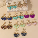 Layered Beaded Drop Earrings