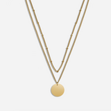 Layered Gold Coin Pendant Necklace