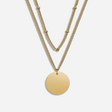 Layered Gold Coin Pendant Necklace