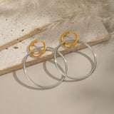 Large Two-Tone Huggie Hoop Earrings
