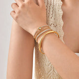 Heart CZ Snake Chain Bracelet