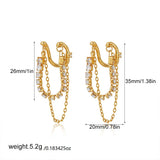 CZ Zircon Tassel Chain Ear Clip