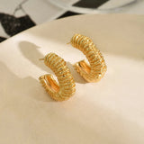 Lava Texture Chunky Hoop Earrings