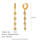 Round Zircon Chain Dangle Earrings