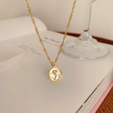 Shell & Rose Pendant Necklace