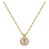 Shell & Rose Pendant Necklace
