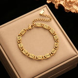 18K Gold-Plated Chain Necklace & Bracelet Set