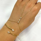 18K Gold-Plated Teardrop CZ Cuff