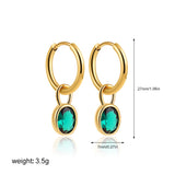 Multicolour Oval CZ Zircon Drop Earrings