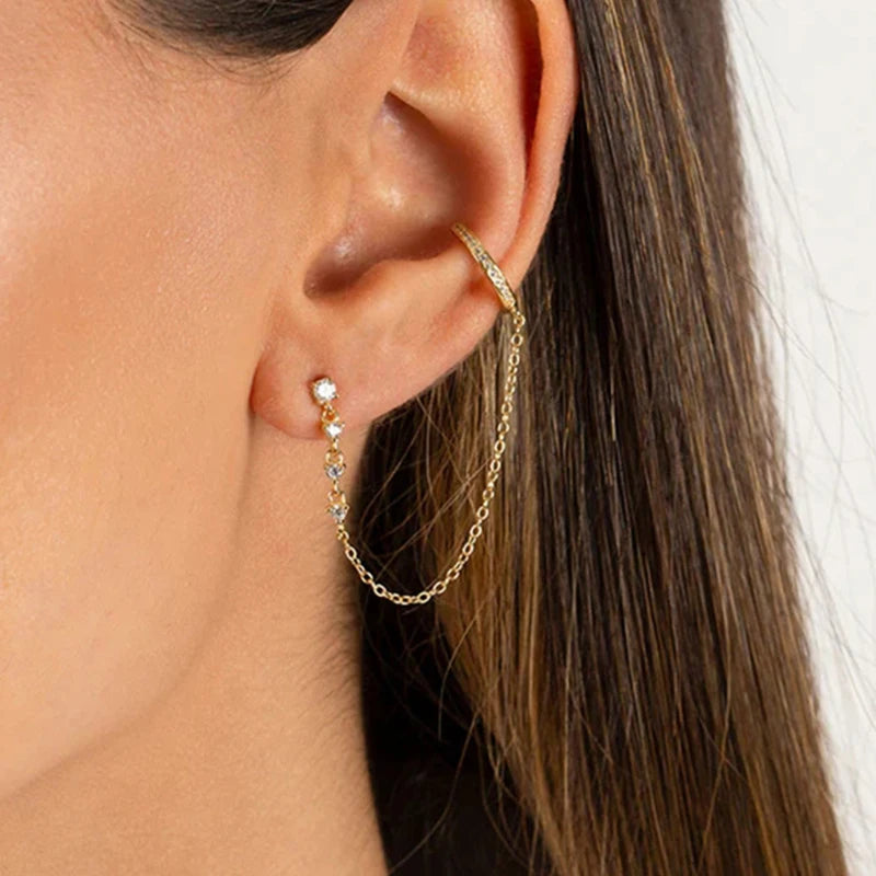 Sienna Chain Tassel Stud Earring | Victoria Emerson