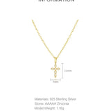 Crystal Zircon Cross Pendant Necklace