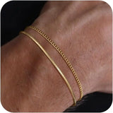 Men's Gold Chain Bracelet Set