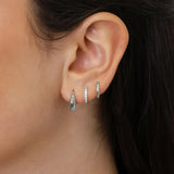 3-Pair CZ Hoop Earring Set
