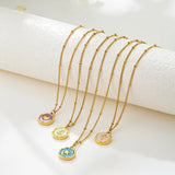 Opal Cross & Heart Pendant Necklace