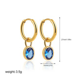 Multicolour Oval Zircon Crystal Hoops