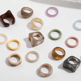 Colorful Acrylic Resin Ring Set