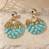 Layered Beaded Drop Earrings
