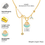 Gold Mermaid Shell Pendant Necklace