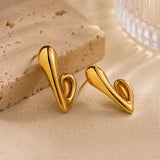 Glossy Irregular Heart Stud Earrings