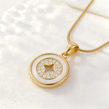 White Enamel CZ Star Necklace