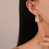 Vintage Resin U-Shape Hoop Earrings