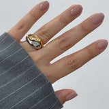 Cubic Zirconia Teardrop Stacking Ring