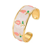 Enamel Tulip Cuff Bracelet