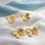 Gold Butterfly Waterproof Earrings