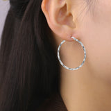 Gold-Plated Geometric Hoop Earring
