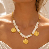 Gold Seashell Pendant Necklace