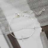 Sterling Silver Cross Chain Bracelet