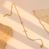 Dainty CZ Cross Bracelet
