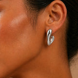 Glossy Irregular Heart Stud Earrings