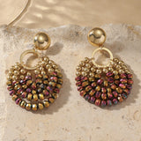Layered Beaded Drop Earrings
