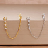 Sienna Chain Tassel Stud Earring