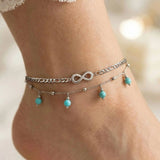 Turquoise Layered Boho Anklet