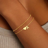 Heart Initial Bracelet