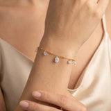 Gold Zirconia Satellite Chain Bracelet