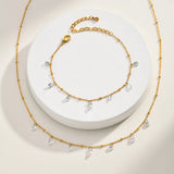 Gold Zirconia Satellite Chain Bracelet